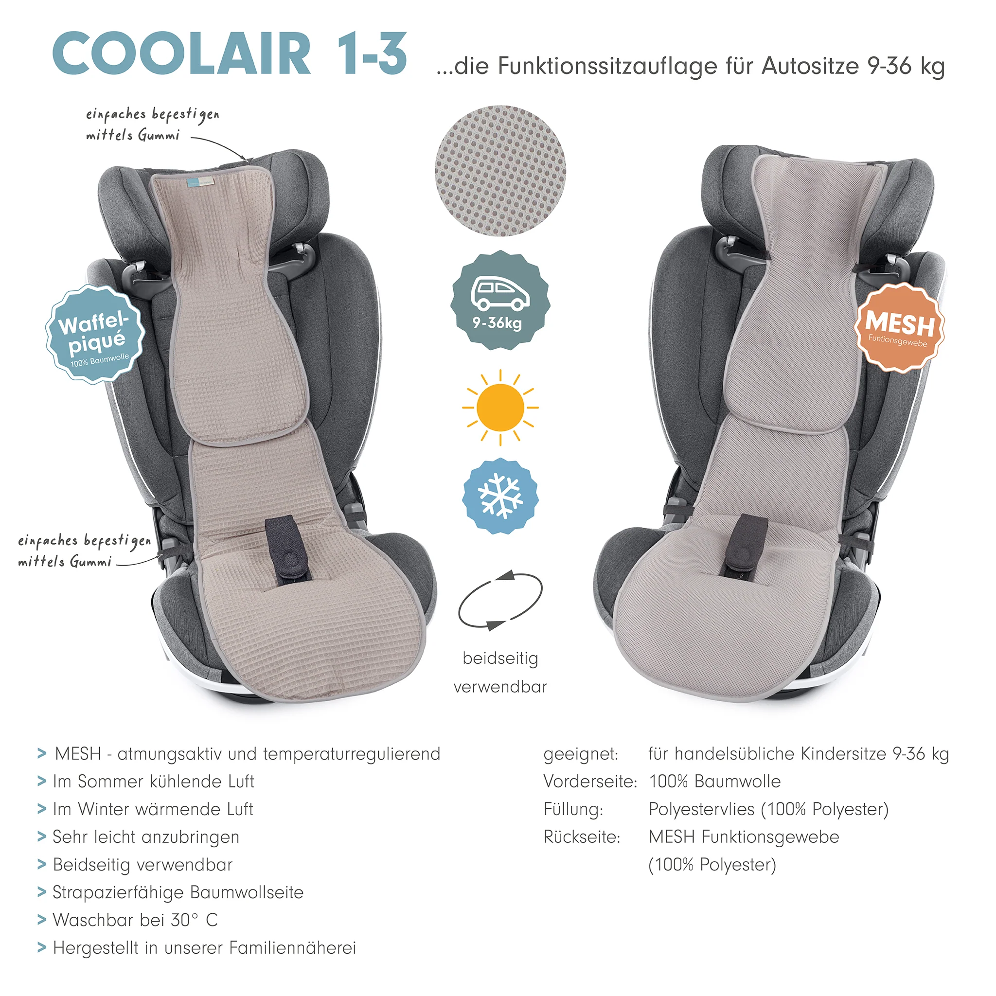 COOLAIR 1-3 die klassische Autositzauflage