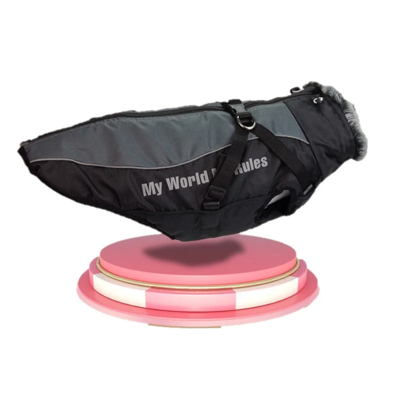 Waterproof Windproof Dog Coat with Warm Fur Collar