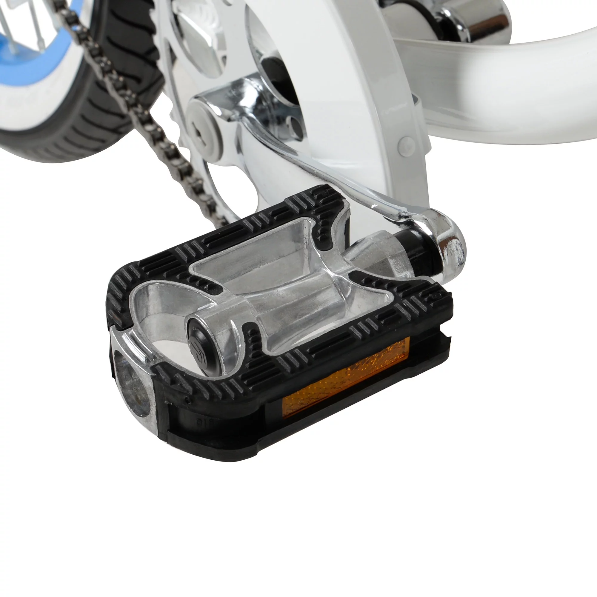 Hyper Women’s 26′′ Beach Cruiser Bike, Lightweight Aluminum, Single Speed, White/Blue