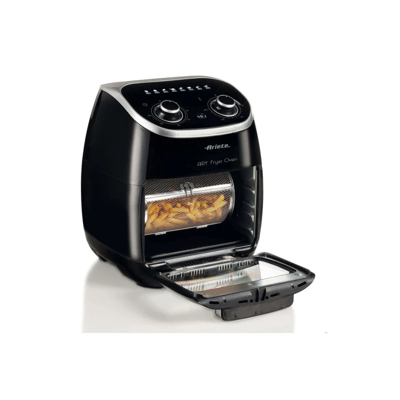 Friggitrice ad Aria e Forno con Girarrosto - 2000 Watt - 11 Litri - Nero