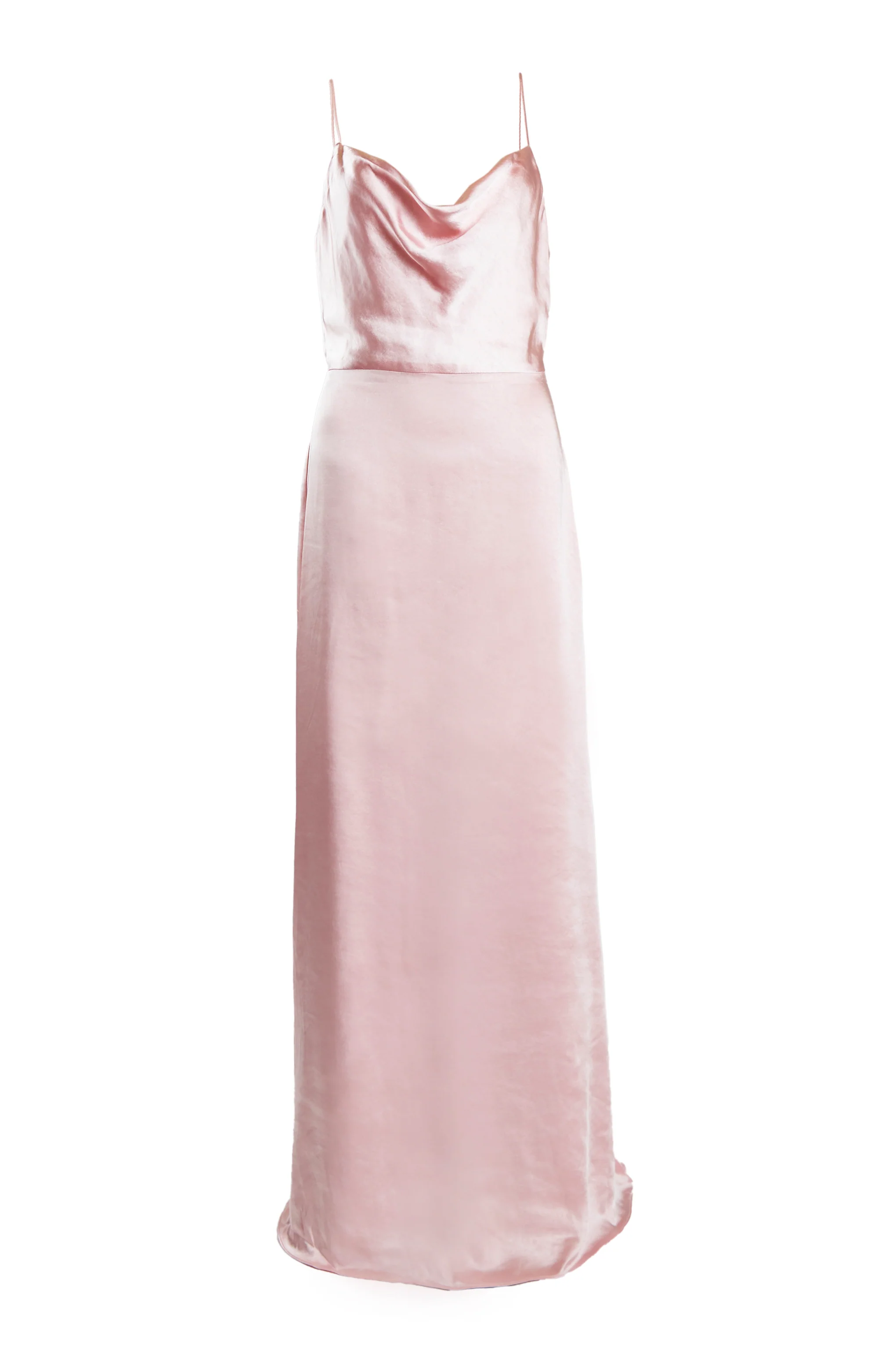 Vivian Ballet Slipper Pink Cowl-Neck Bias Cut Maxi-Dress