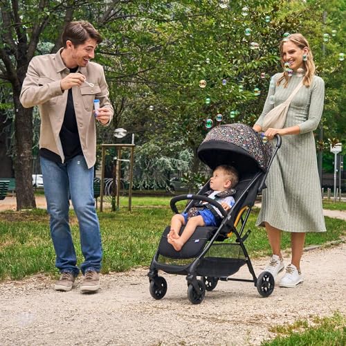 Chicco, Glee, Passeggino 0  Mesi 22 Kg, con Chiusura Automatica e Compatta, Capotte Estensibile con Trattamenti UV50  Antipioggia, Schienale Reclinabile e Regolabile, Poggiagambe : Prima infanzia