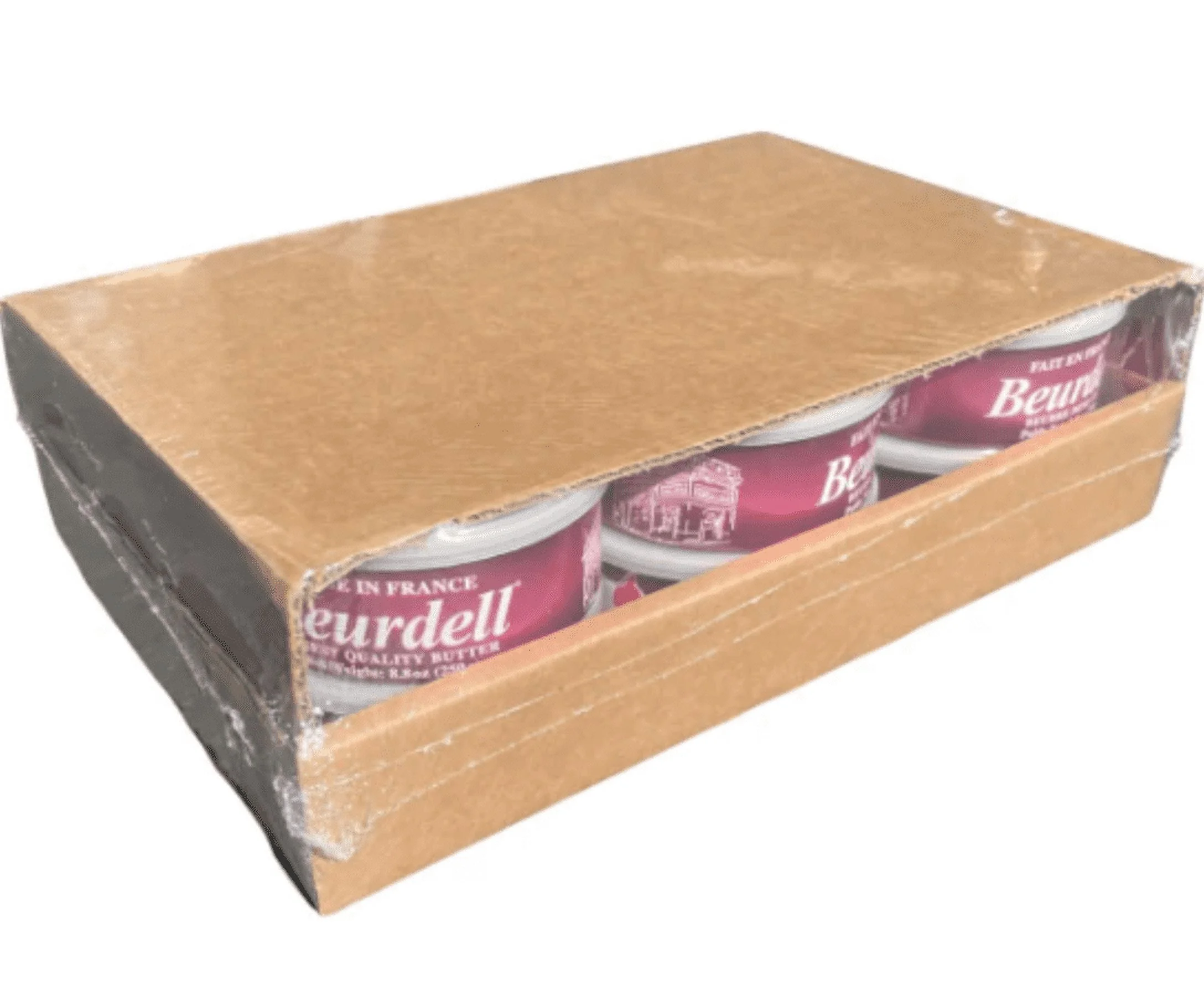 Beurdell Canned French Butter – 100% Natural Salted Pasteurized Real Butter | Long Shelf Life Emergency Survival Food | Great for Cooking, Baking, RV & Camping | Pull Top Lid | Pack of 24 | France