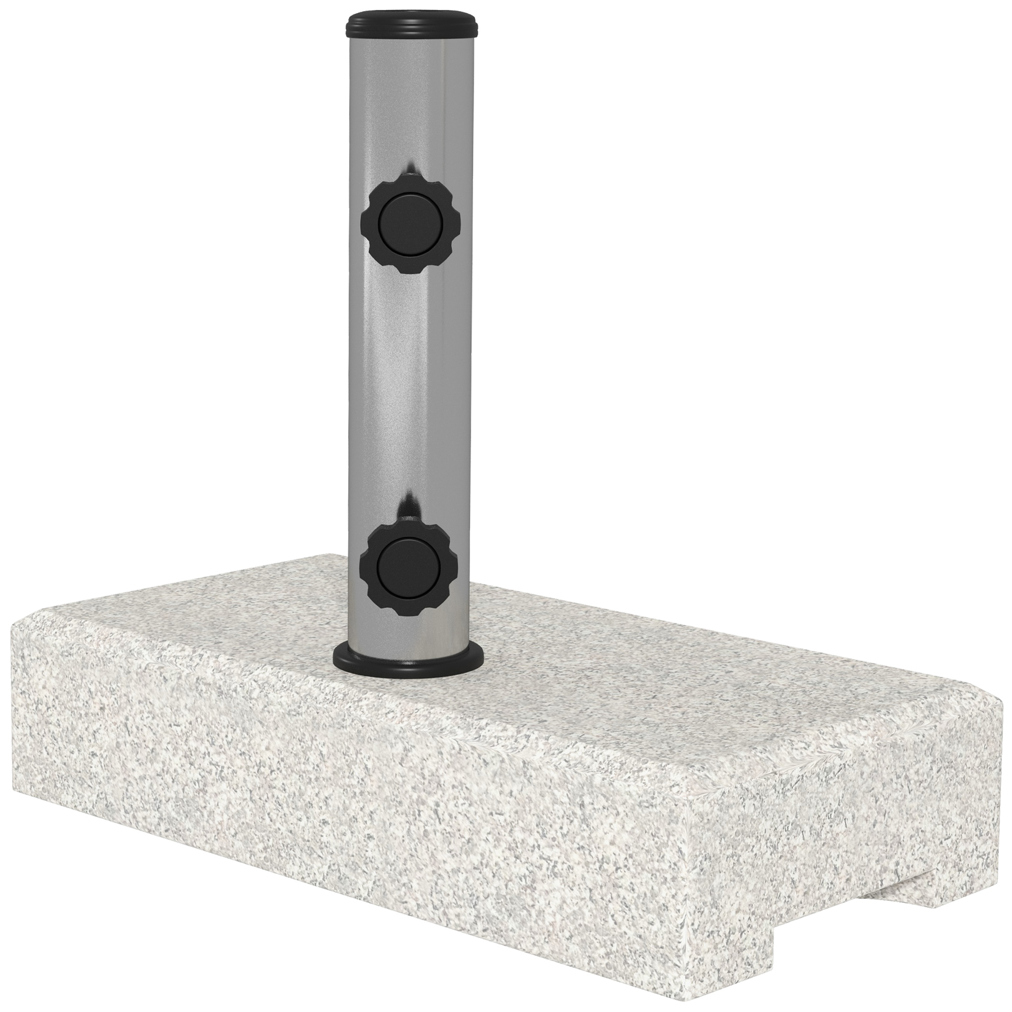 Outsunny Sonnenschirmständer 25 kg, Schirmfuß aus Granit, für Schirmstöcke Ø32/38/48 mm, Grau