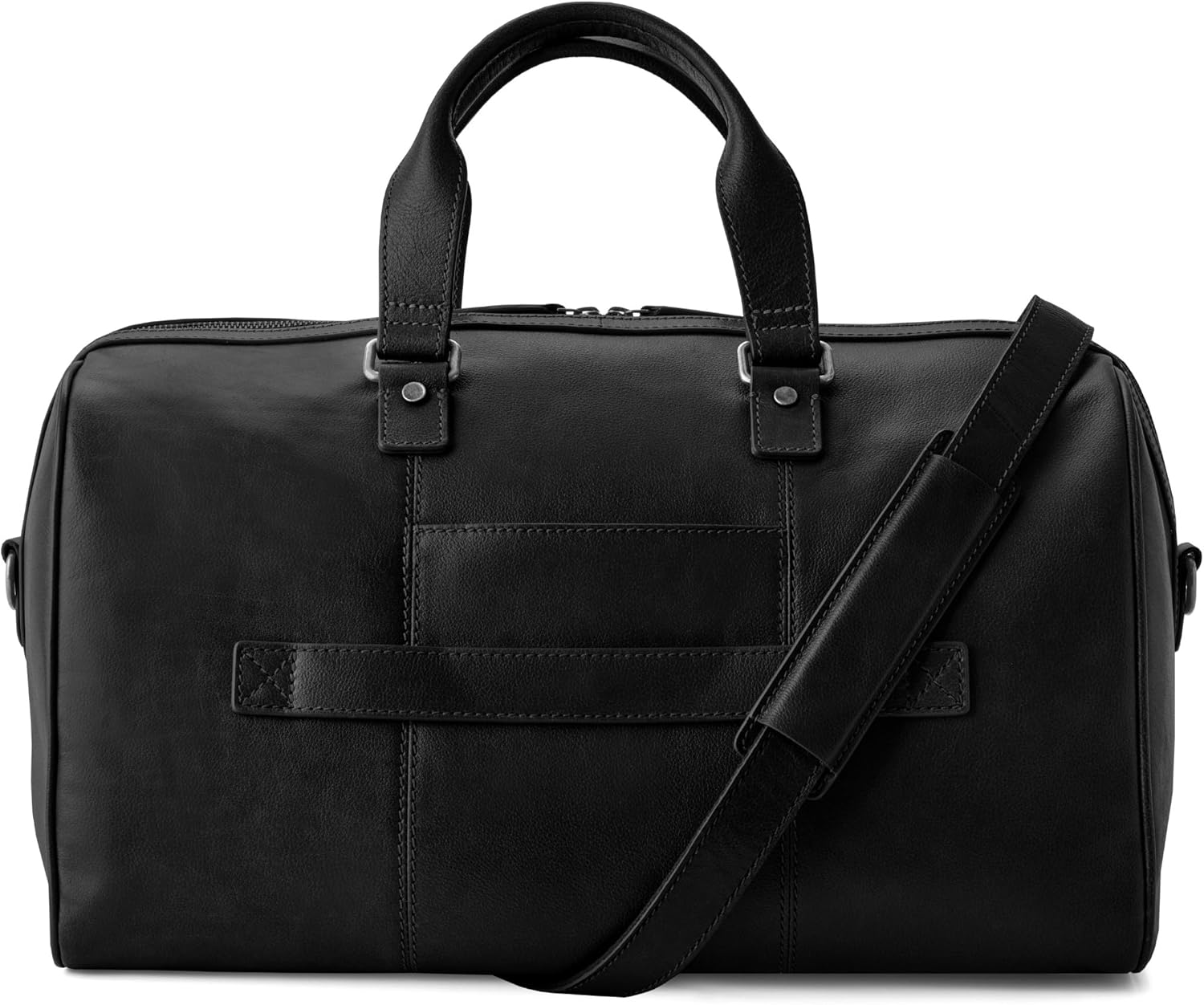DRAKENSBERG Leder Weekender 'Romeo' (48cm) kleine Elegante Reisetasche, Damen, Herren, zulässiges Handgepäck | 35L, Schwarz, DR00540