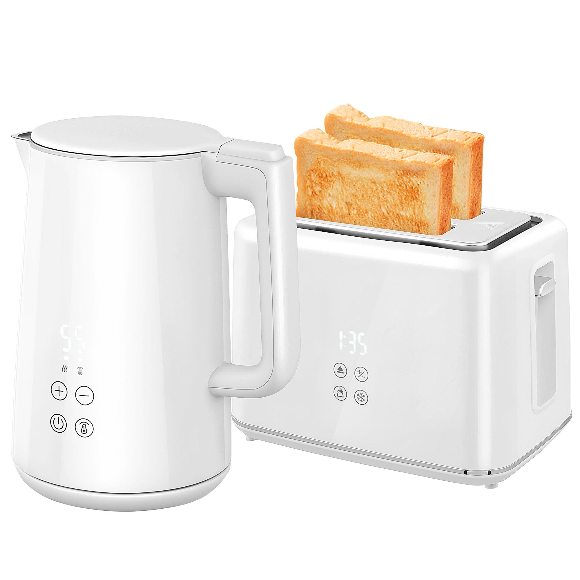 Wasserkocher Küchenset mit Wasserkocher &Toaster, 7 Bräunungsstufen