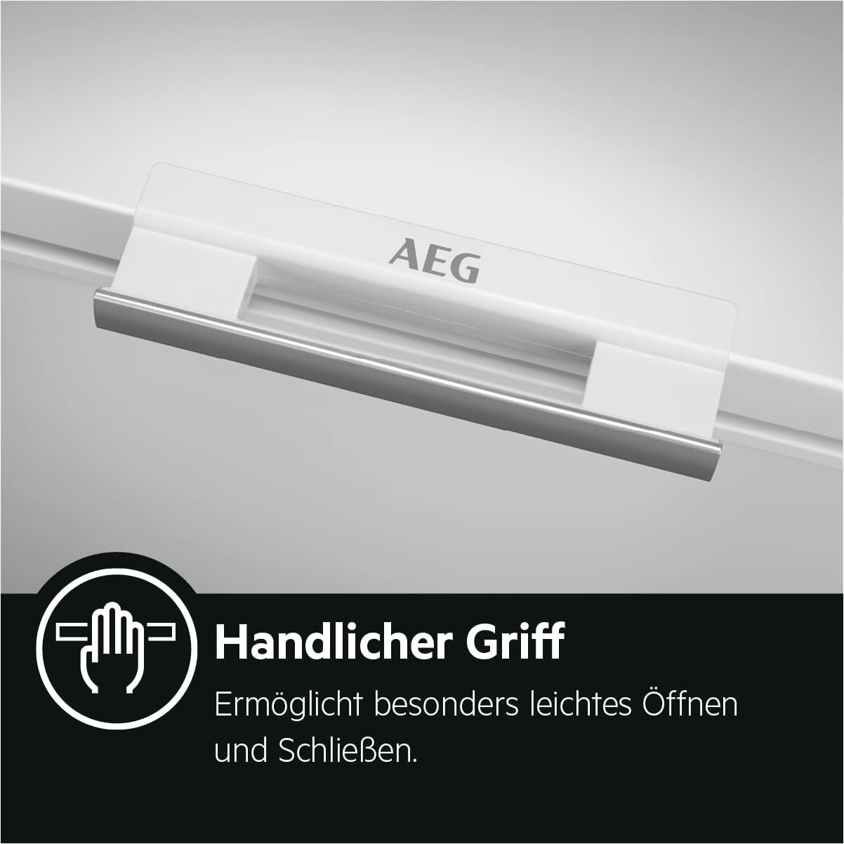 AEG AHB531D1LW Gefriertruhe / 308 L / Effizienzklasse D / LowFrost - weniger Eisbildung / Temperaturalarm / Rollen
