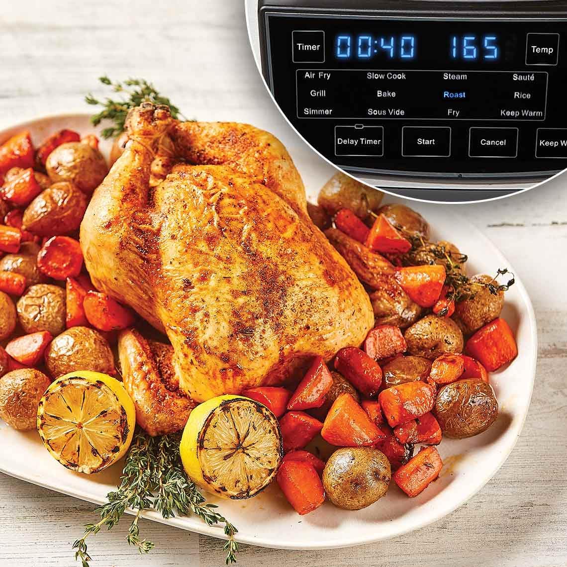 PowerXL MultiCooker - 12 in 1 Multikocher mit Warmhaltefunktion - Heißluftfritteuse, Backofen, Bratpfanne, Reiskocher uvm. - 5,7 Liter Fassungsvermögen - 12 Kochprogramme - Airfryer - Kaloriensparend