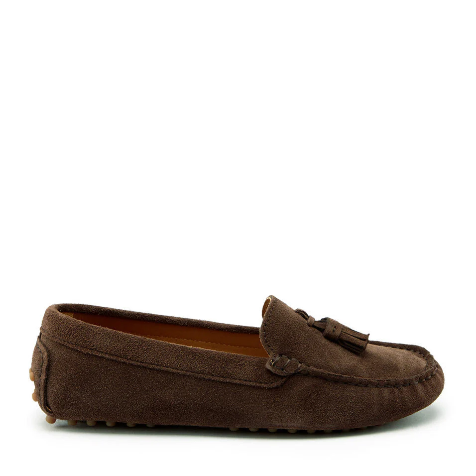Women��s Brown Tasselled Loafer Driving Shoes �C Suede Moccasins