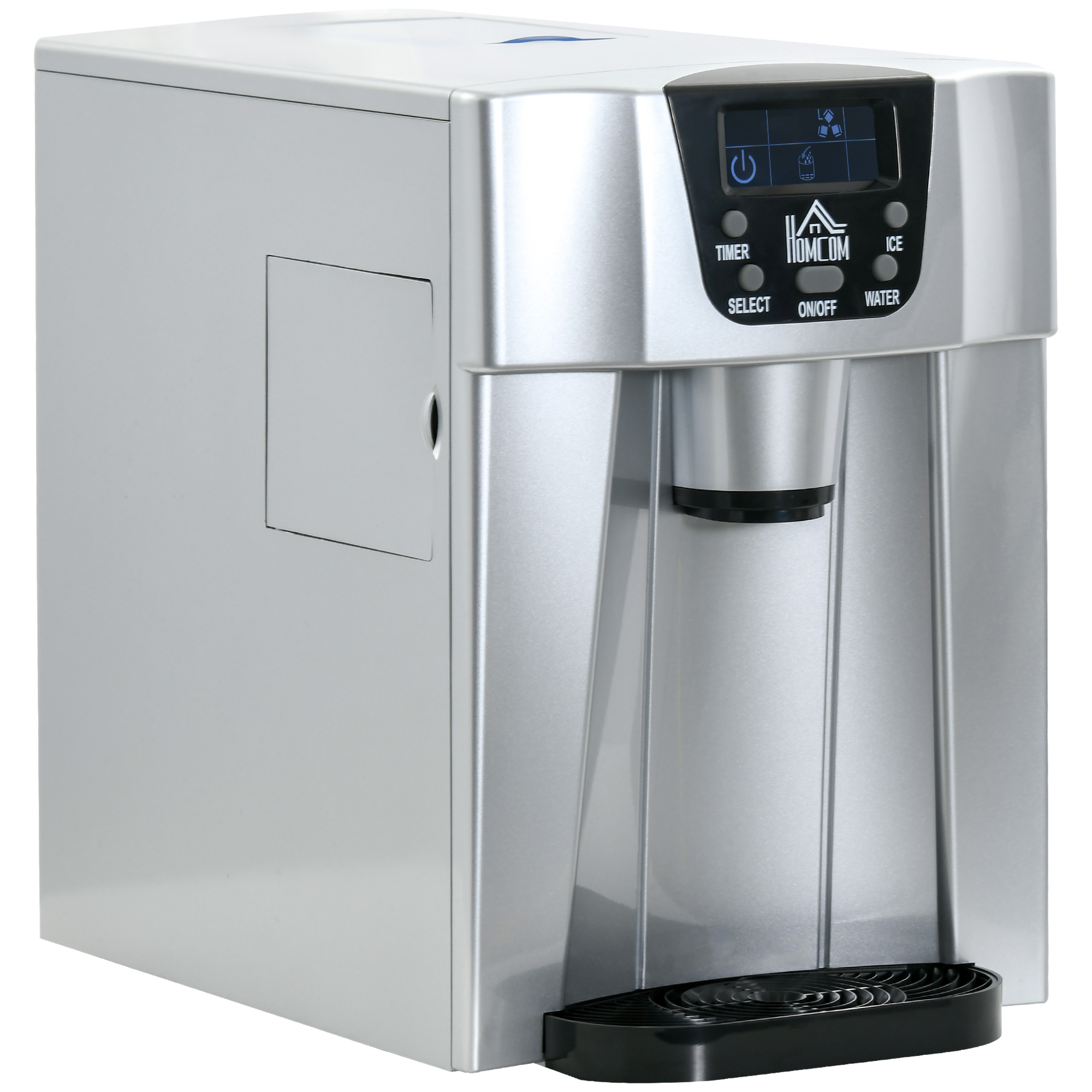 IJsblokjesmachine IJsblokjesmaker Ice-Maker, Timerfunctie, 25,2 cm x 38,9 cm x 36,3 cm, Zilver