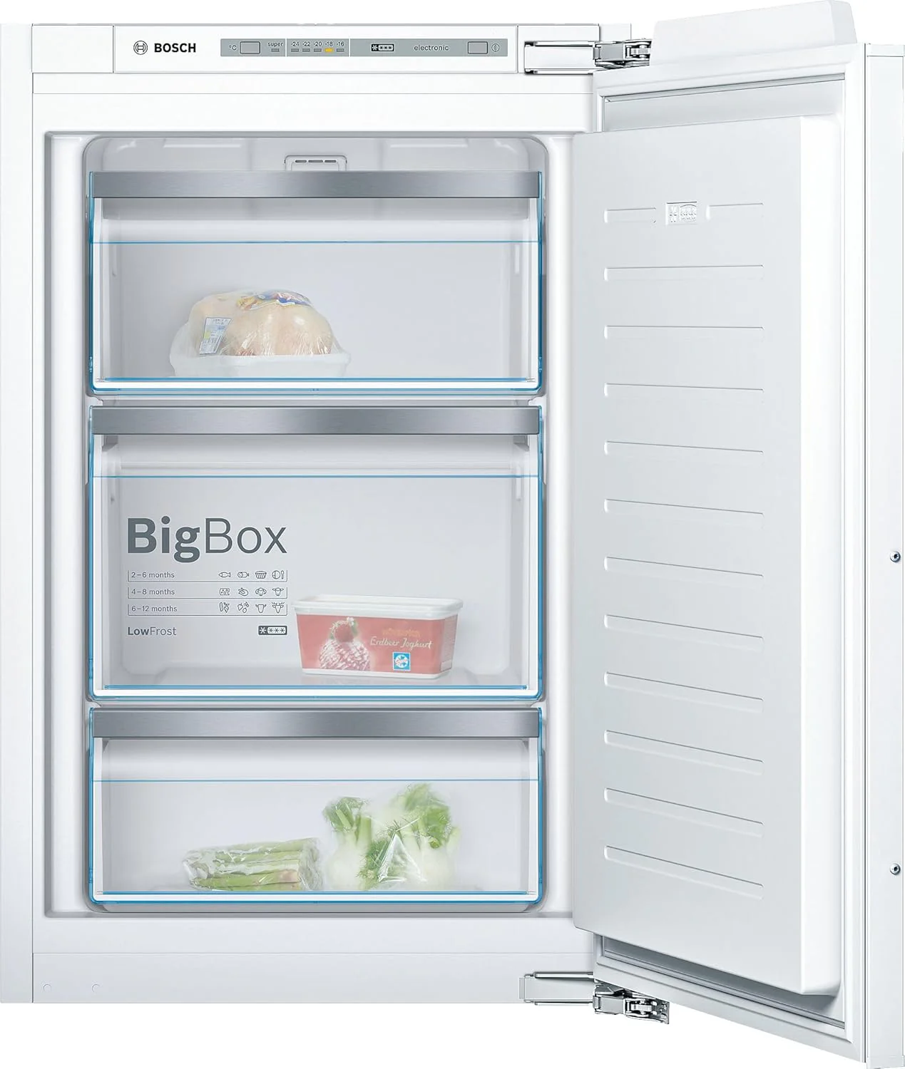 Bosch GIV11ADC0 Serie 6 Einbau-Gefrierschrank, 95 kWh, Jahr, 70 l, LowFrost, FreshSense, 72 x 56