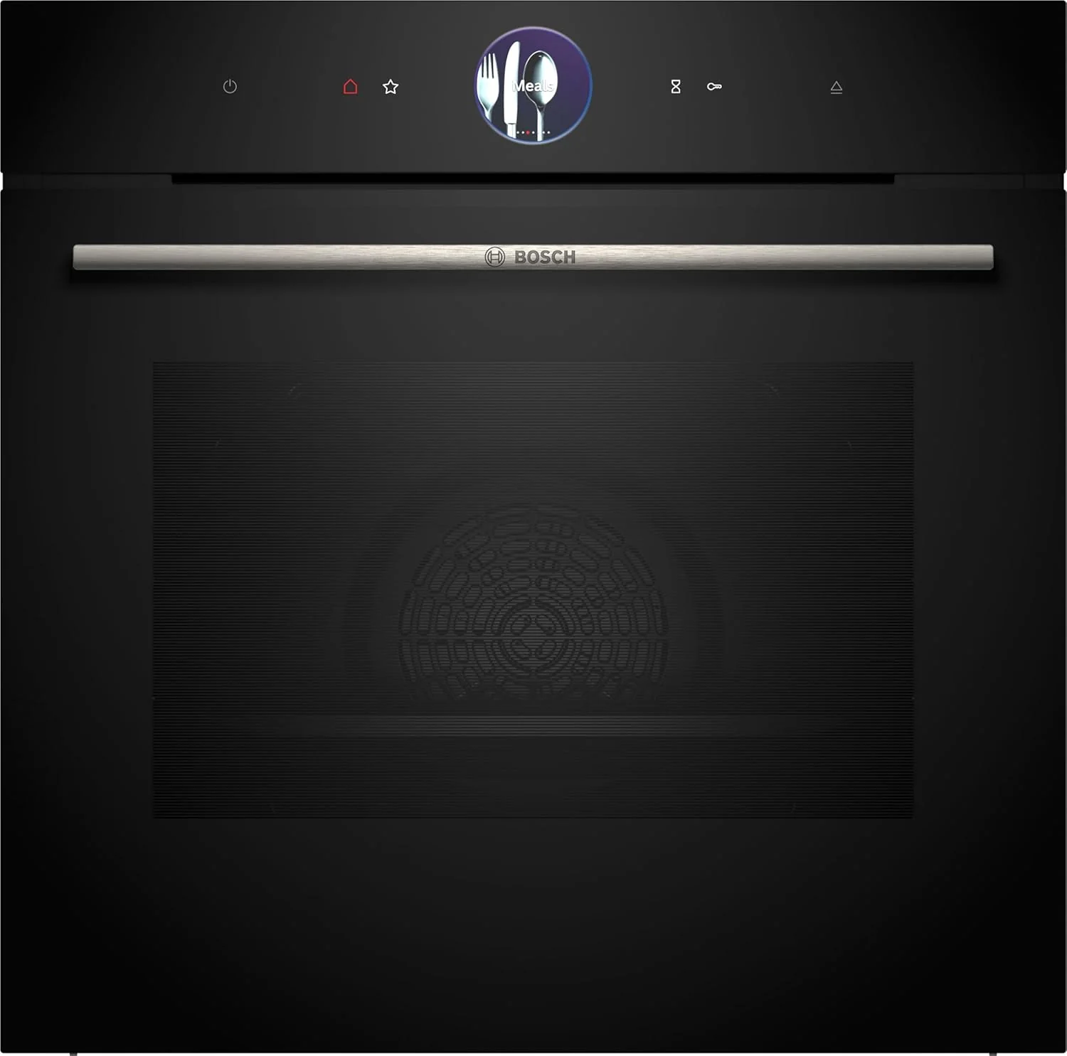 Bosch HMG7361B1, Serie 8 smarter Einbau-Backofen mit Mikrowellenfunktion, 60 x 60 cm, Made in Germany, Schwarz, Air Fry, Digitaler Bedienring, Touchdisplay, Automatikprogramme, Reinigungsunterst��tzung
