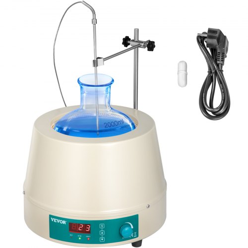 VEVOR Magnetrührer Labor Heizmantel 2000 ml Digitaler Magnetrührer-Mantel 600 W Labor Heizhaube zum Erhitzen und Rühren von Flüssigkeiten Digitaler