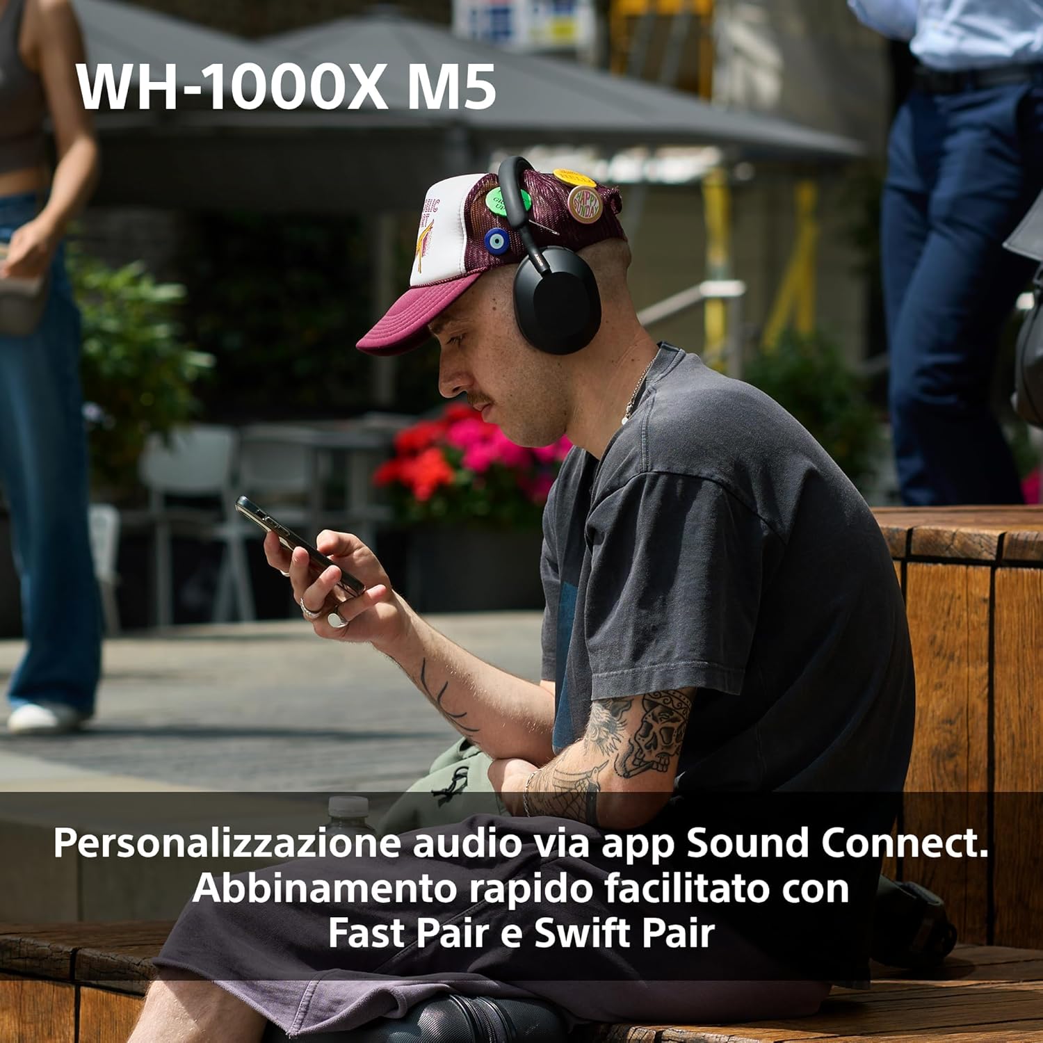 WH-1000XM5 Custodia Rigida | Cuffie Wireless Premium con Cancellazione del Rumore, Bluetooth, Chiamate Chiare,Hi-Res Audio, Fino a 30 Ore di Autonomia, Compatibili con iOS e Android – Black