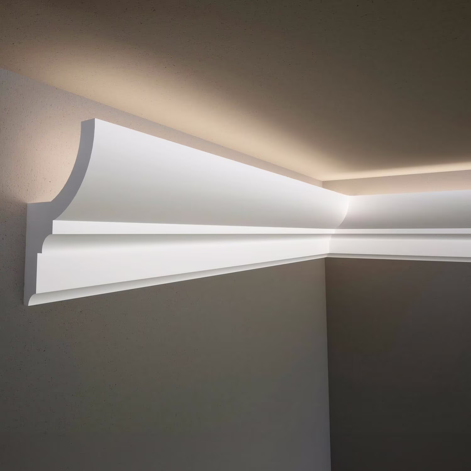 7-Piece 94.5�� (55.12 ft) Crown Molding with Duct Kit for Seamless Ambient Home Accent Lighting | Waterproof Channel for Easy LED Strip Installation (CROWN MOLDING WITH LED DUCT)