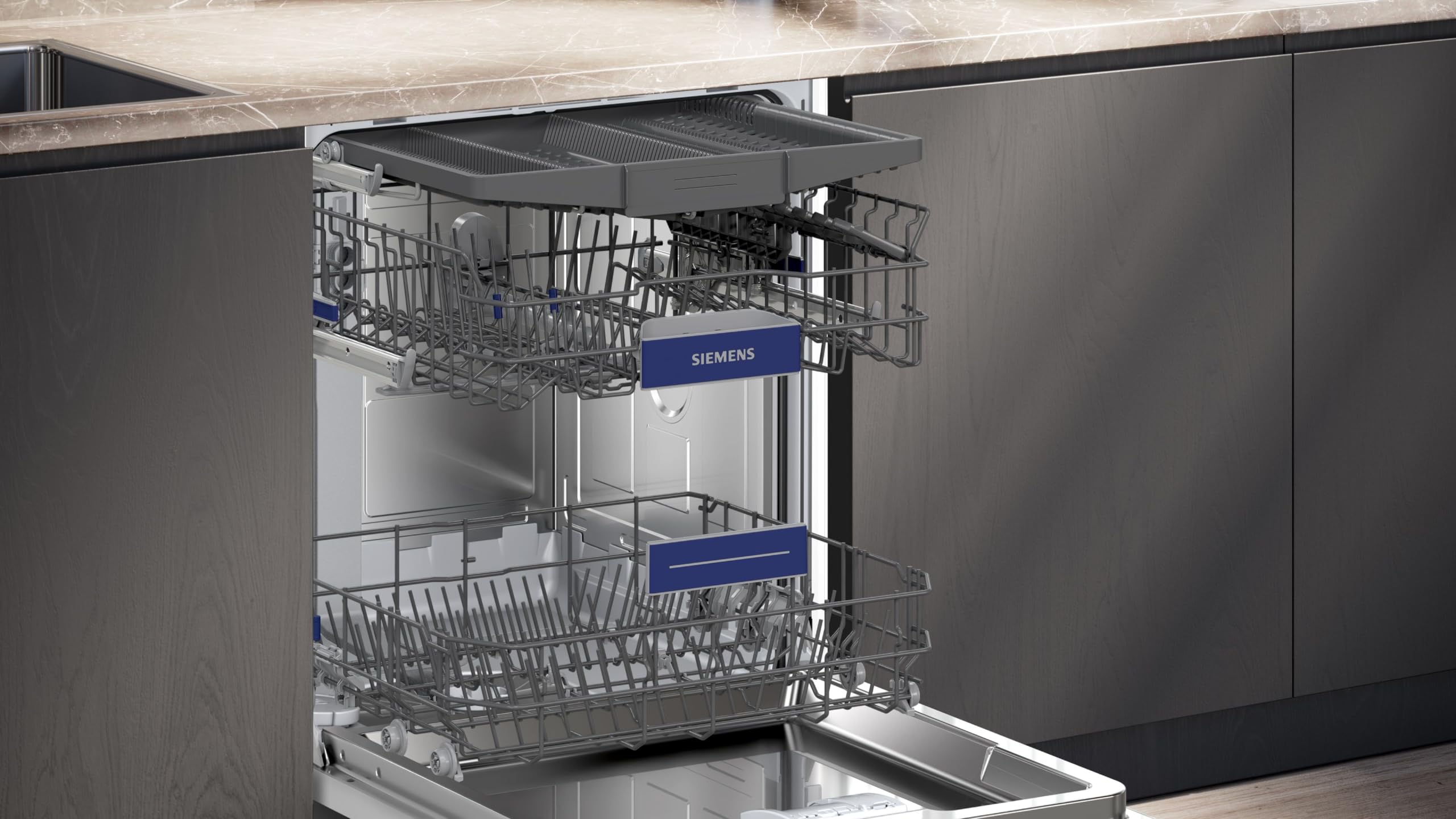 Teilintegrierter Geschirrspüler 60 cm SN53ES06VE iQ300 mit 14 Maßgedecken, 44 dB und Home Connect