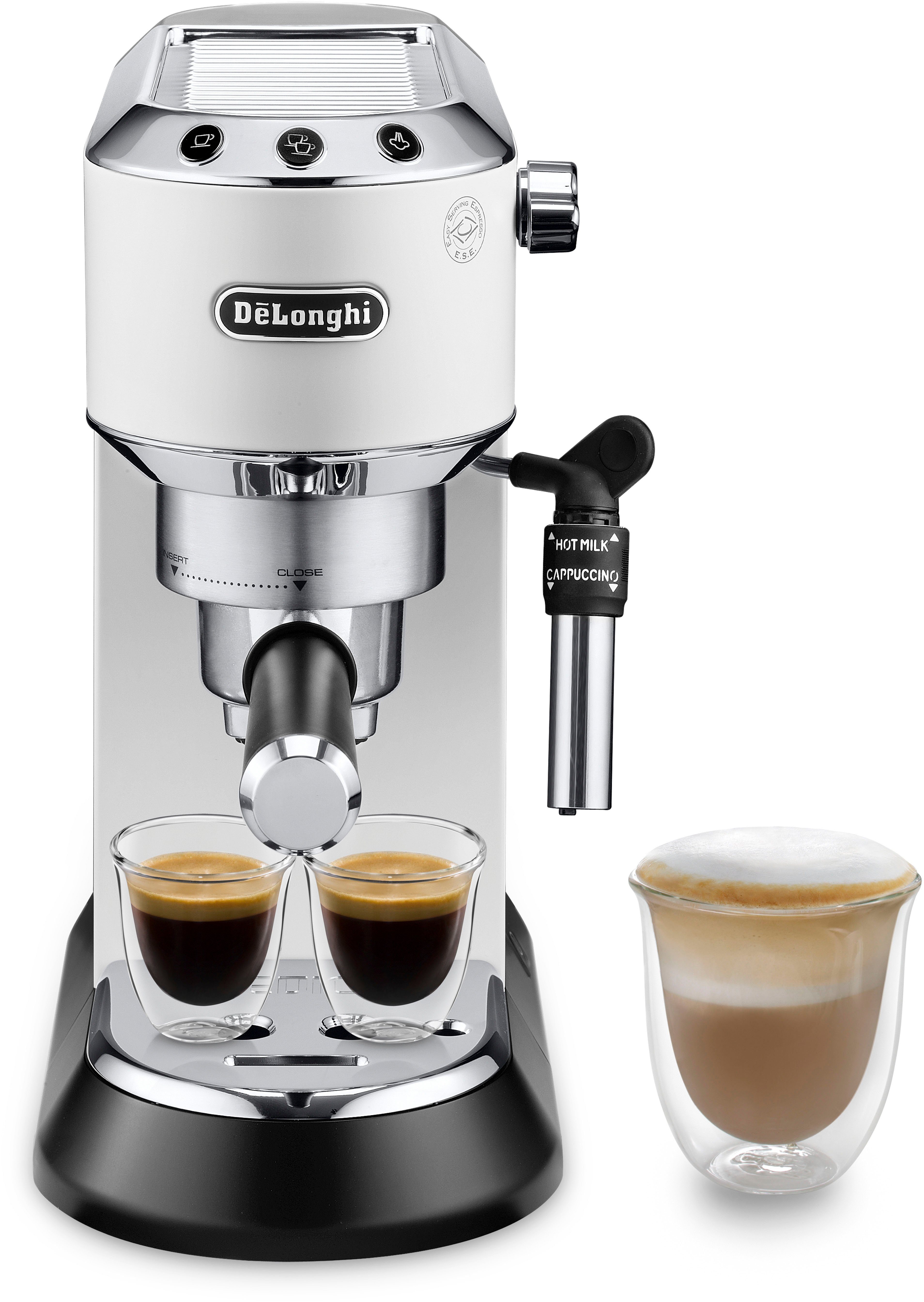 Espressomaschine Dedica Style EC685.W - Espresso & Doppio, mit Milchschaumdüse