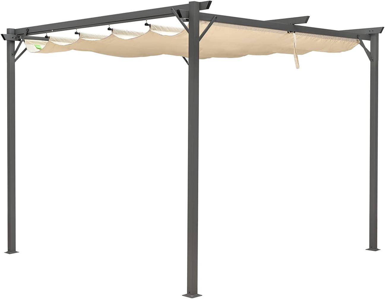 Hortan Pergola Gazebo 3 x 4 Metres with Waterproof Folding Tarpaulin and Rectangular Structure in High Density Stainless Steel, for Garden, Terrace and Commercial
