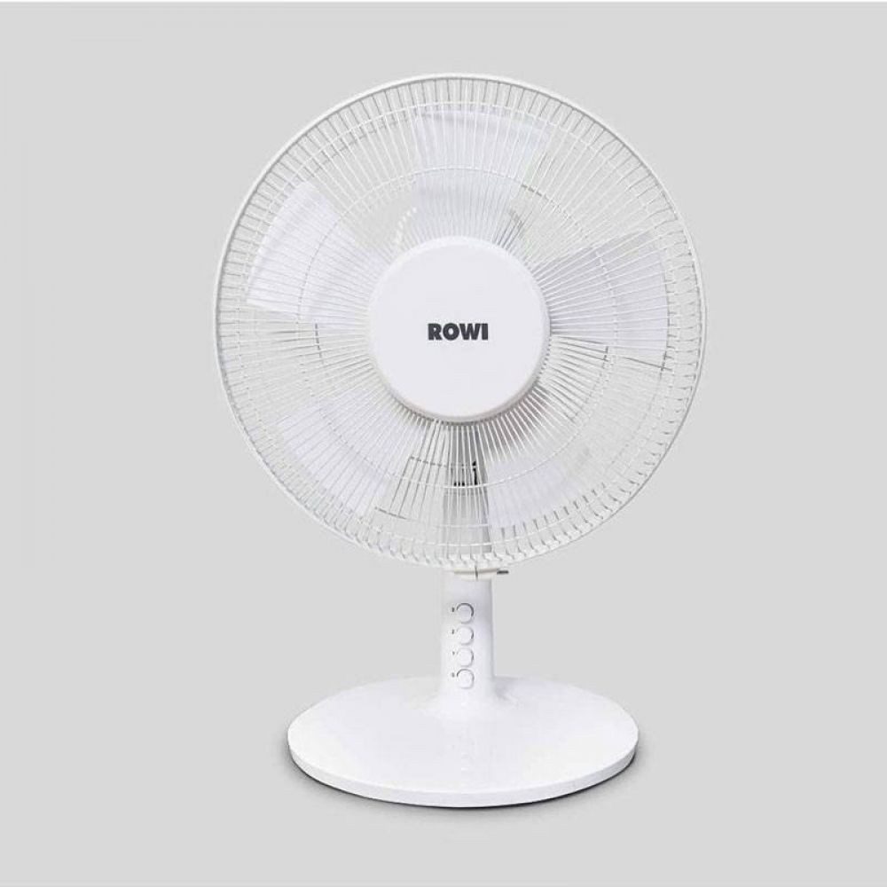 Luftbefeuchter Rowi Tisch-Ventilator Durchmesser 30 cm, 40 Watt, 3 Stufen, weiss