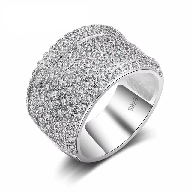Sterling Silver Simple Fashion Shape Crystal Stone Ring