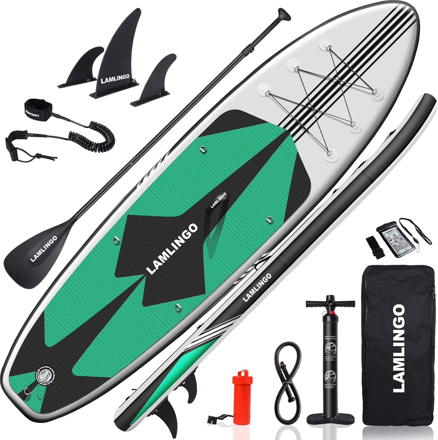 Rolimate Tavola da SUP 320×82×16cm SUP Gonfiabile, capacità di Carico di 200kg, Stand Up Paddle Board, ISUP Tavola da Surf con Pompa ad Aria, Pagaia Regolabile, Linea Sicurezza