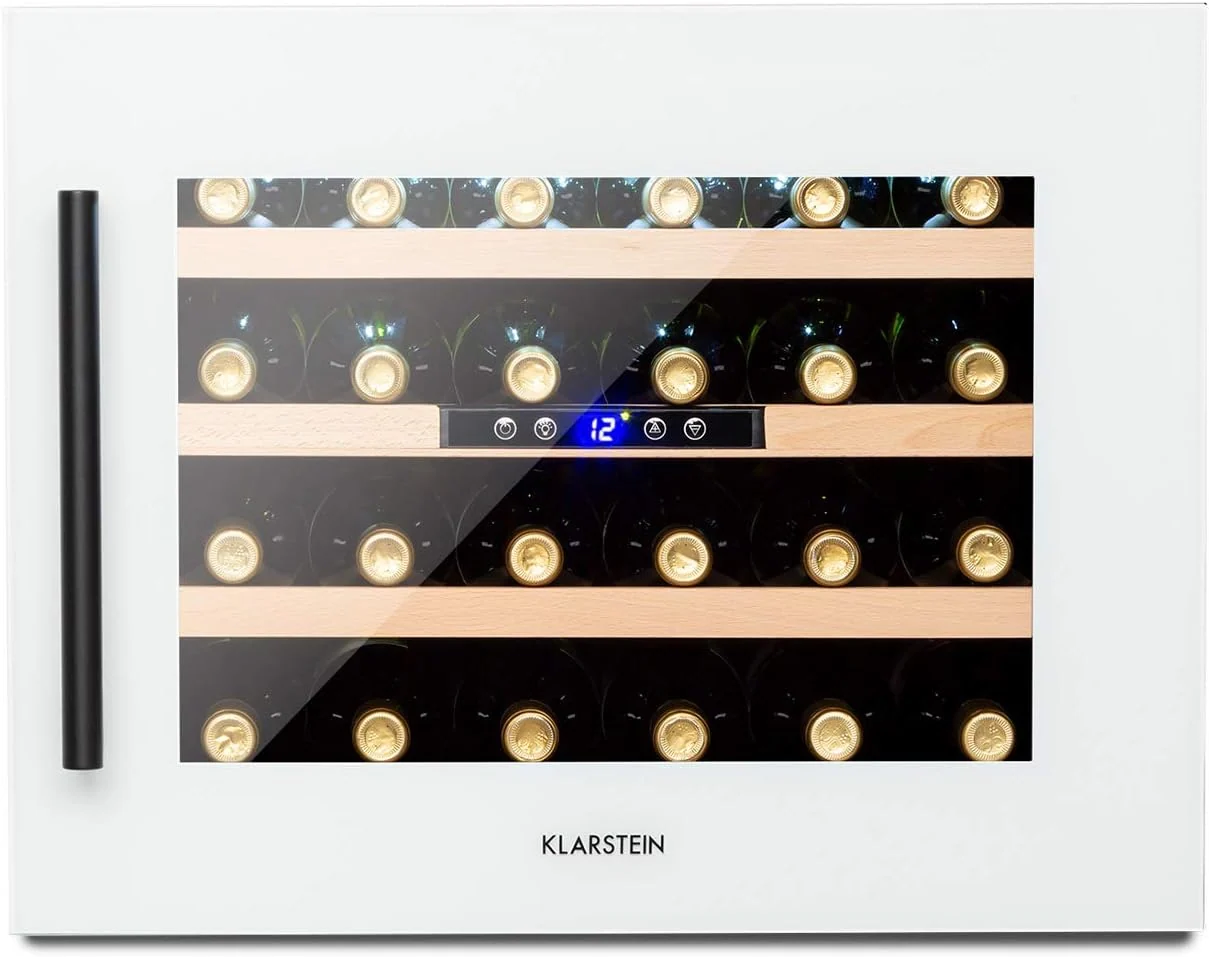 Klarstein Getränkekühlschrank, Schwarz, Vinsider Einbau-Weinkühler/, Ein-Zonen-Weinkühlschränke, Touchpanel, 22°C