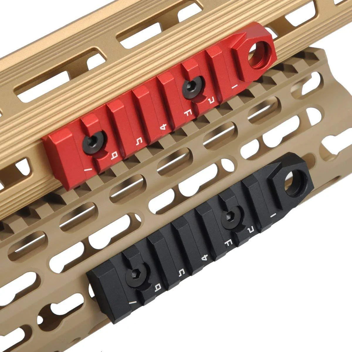 Green Blob Outdoors 7 Slots Dual Interface KEYMOD Rail Section 3/8'' Quick Detachable Socket QD Attachment Feature Red Color