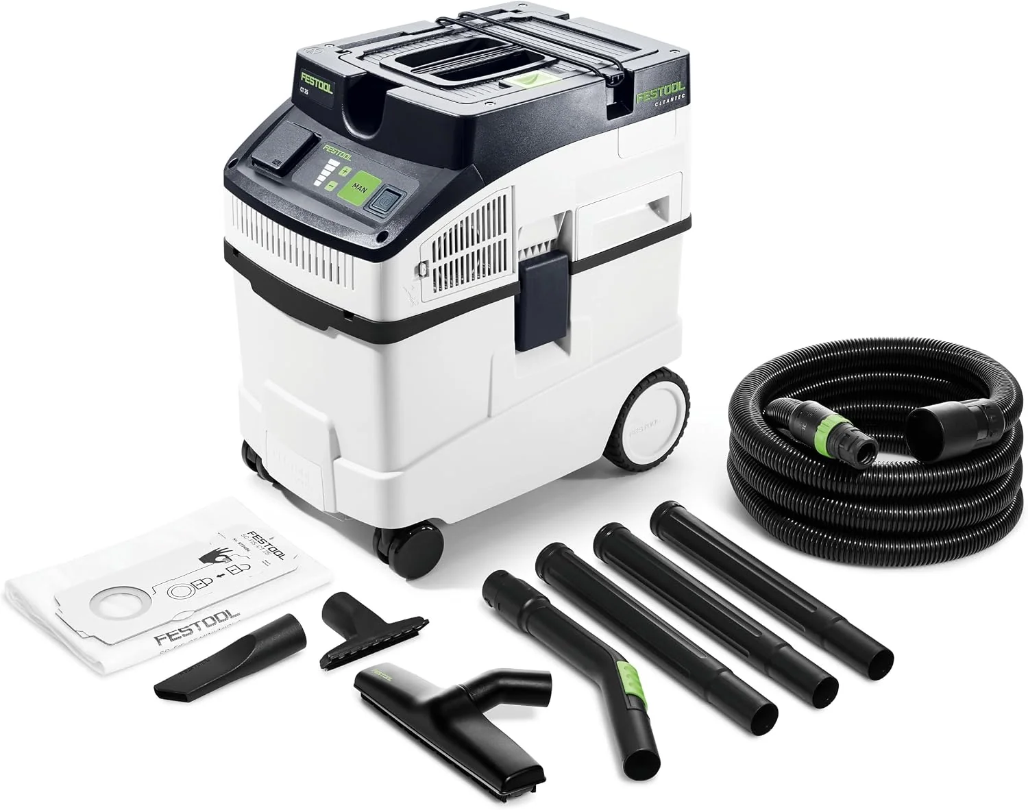 Festool Nass-,Trockensauger für Werkstätten, 25 l, Schwarz, Absaugmobil CLEANTEC CT 25-Set - Werkstattsauger