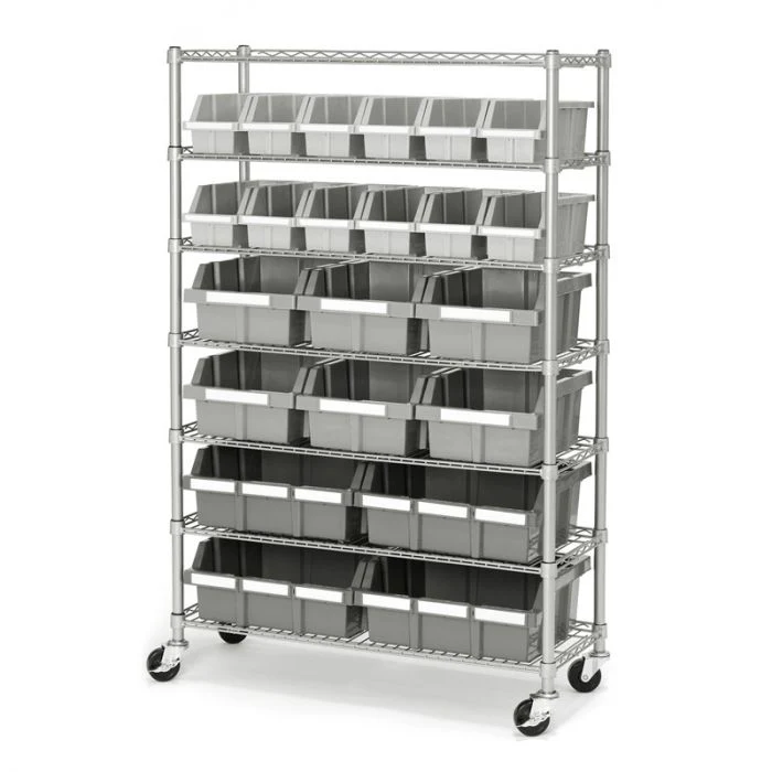 Scaffale NSF a 7 livelli con 22 contenitori