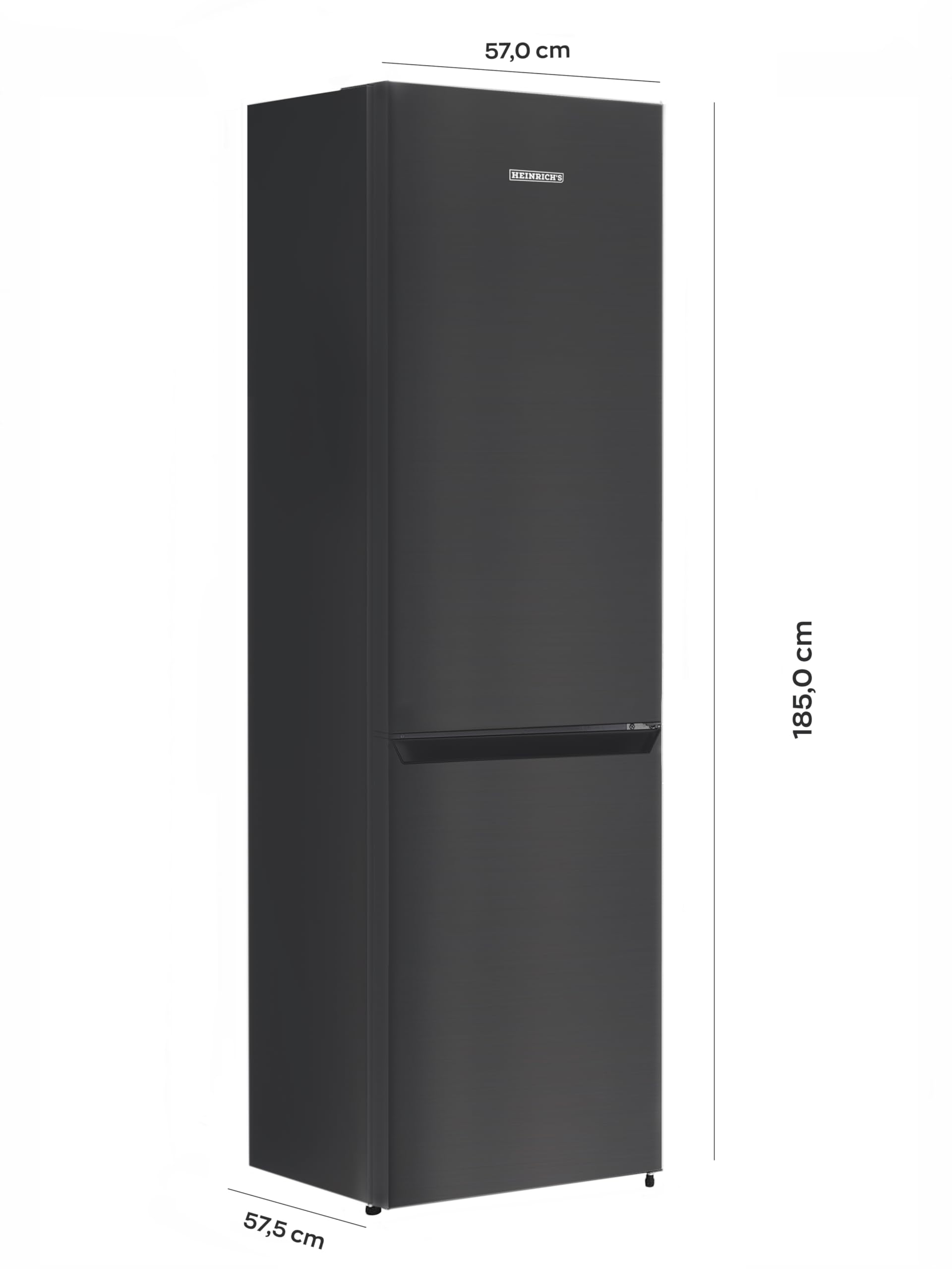 Kühlgefrierkombination 269 Liter 197 Liter Kühlvolumen 71 Liter Gefriervolumen Energieeffizienzklasse E 39 dB LED-Beleuchtung 180 x 55 x 55,8 cm