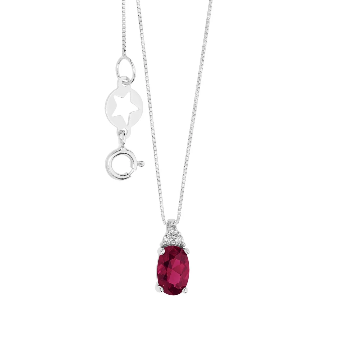 Collana Comete Gioielli rubino ovale e brillanti GLB 1616