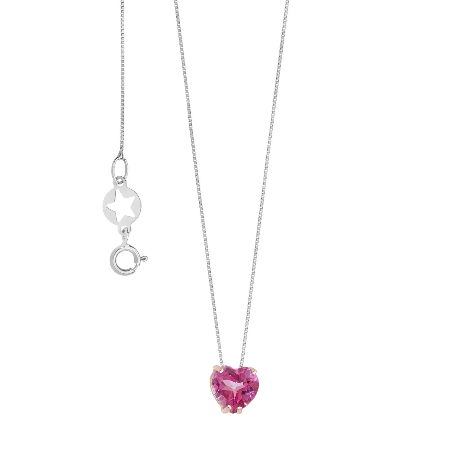 Collana Comete Gioielli topazio rosa taglio cuore GLB 1548