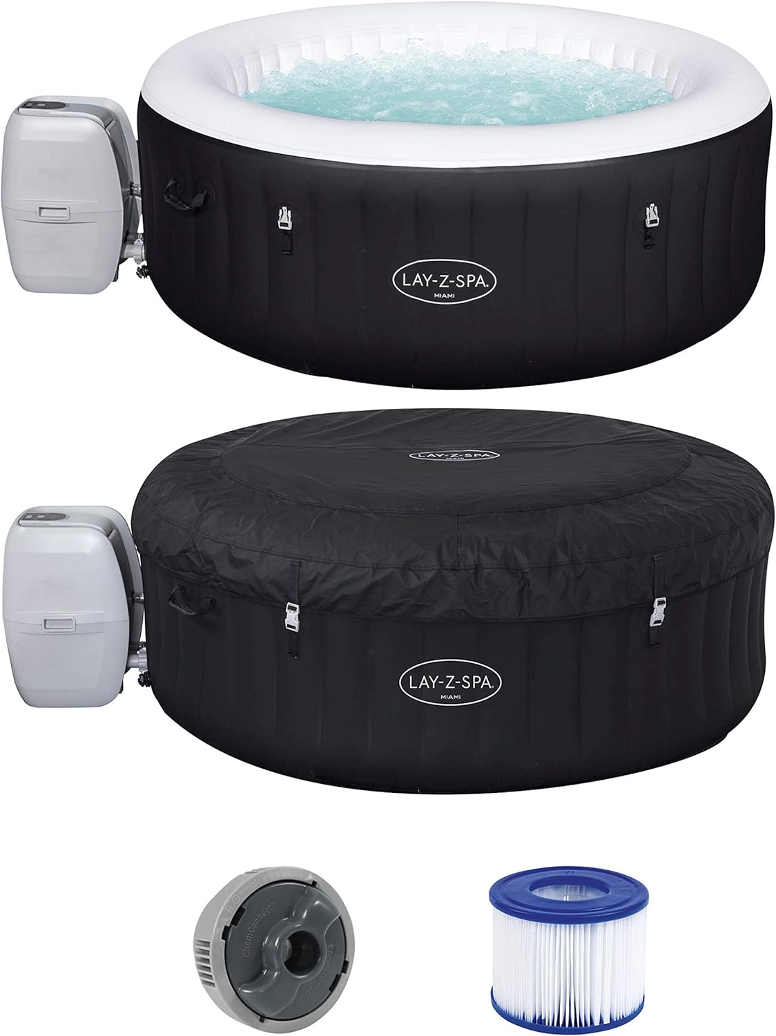 Bestway 60001 Minipiscina idromassaggio gonfiabile Miami Lay-Z-Spa AirJet