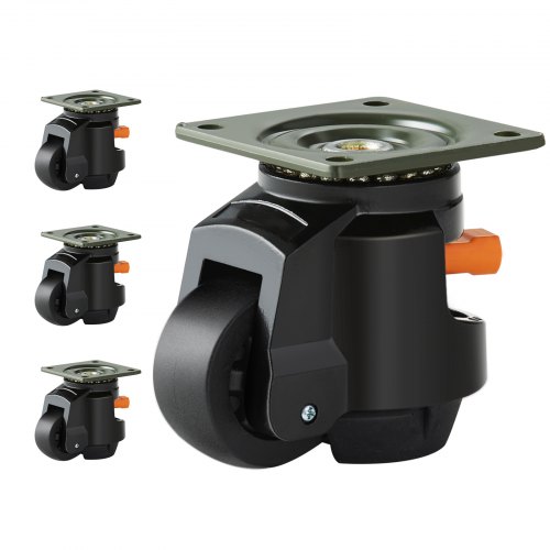VEVOR Nivellierrollen, verstellbare, auf einer Platte montierte Nylonrolle, 2200 lbs, 4er-Set