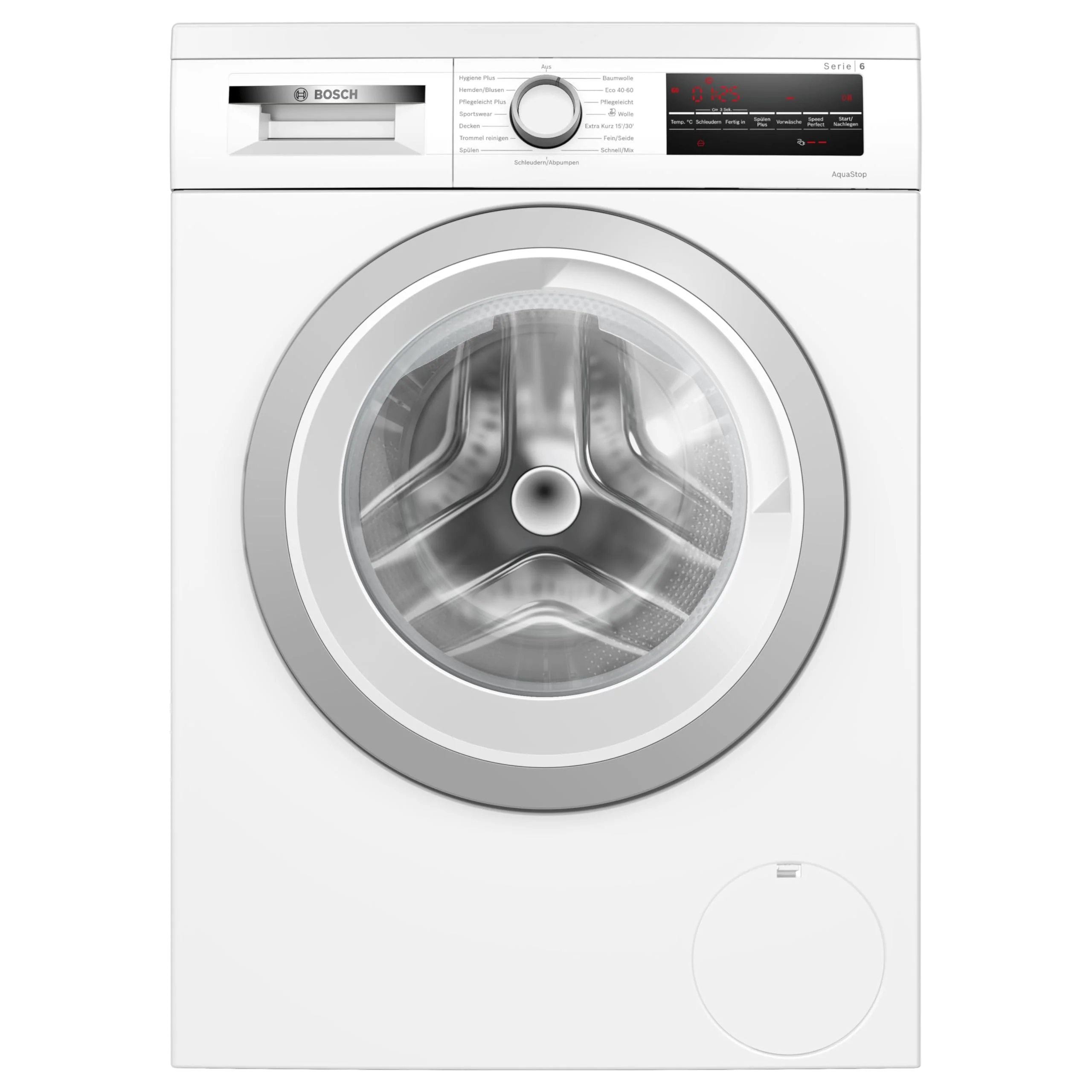 2025 Bosch WUU28T70, Serie 6, lavadora, 8 kg, 1400 rpm, integrable, lavado rápido con SpeedPerfect, función añadir ropa, Hygiene Plus, tambor Vario, silenciosa gracias a EcoSilence Drive, pantalla LED, blanco