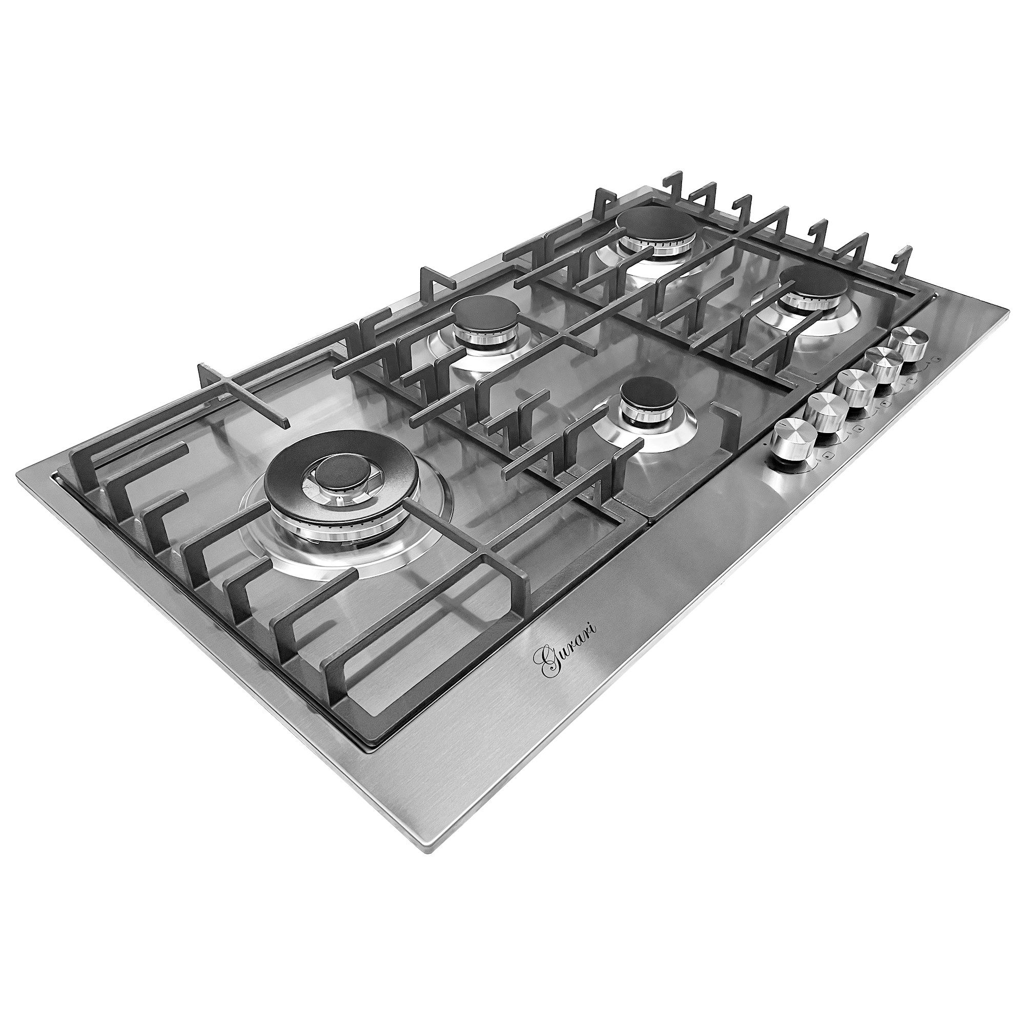 Gas-Kochfeld GCH FG 905 VPGL WOK Adapter, 90 cm, Edelstahl, 4,0 KW WOK, 5 Gasbrenner,Erdgas, FL.Gas