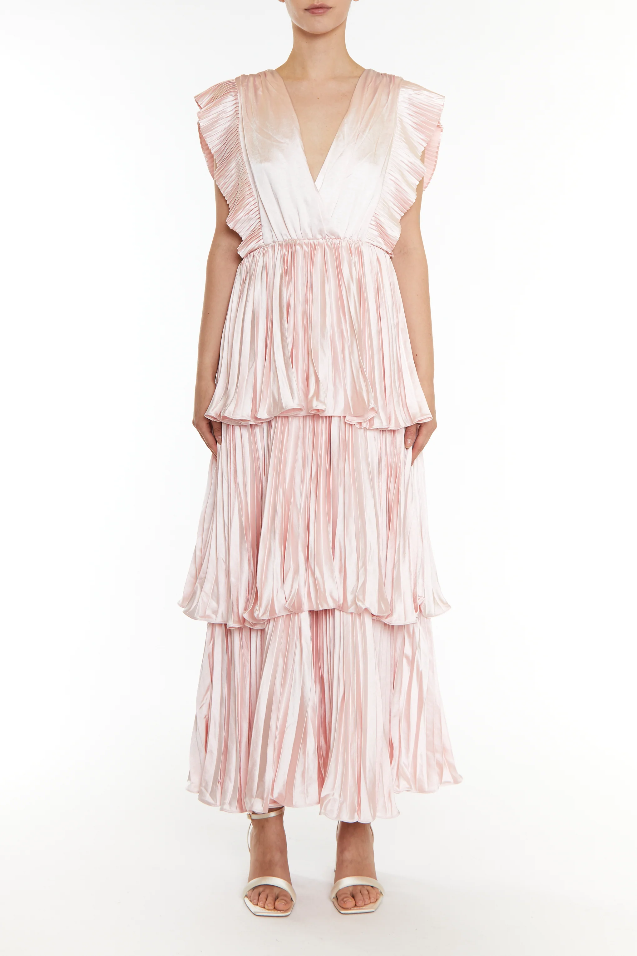 Ballet Slipper Pink Pleated Tiered Dress