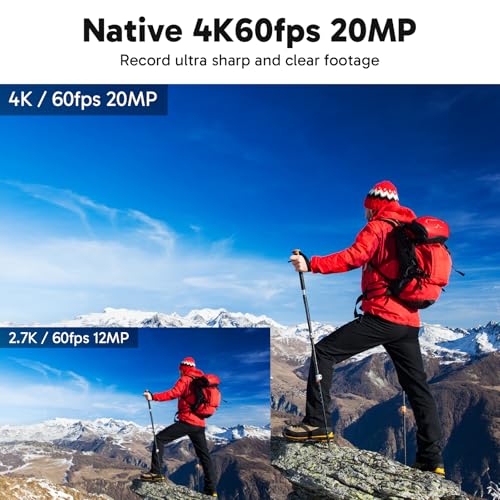 AKASO V50 Elite Action Cam Native 4K/60FPS 20MP WiFi, Fotocamera Subacquea 40M Impermeabile con Touch Screen, Comandi Vocali, 8xZoom, Angolo Variabile, Stabilizzatore EIS, Kit di Accessori : Elettronica