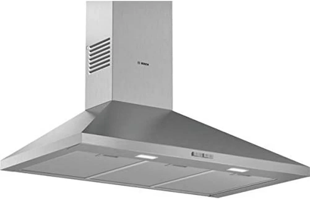 Bosch Dunstabzugshaube, 90 cm, Silber, DWP96BC50 Serie 2 Wandesse, breit, Um- & Abluft, Made in Germany, LED-Beleuchtung gleichmäßige Ausleuchtung