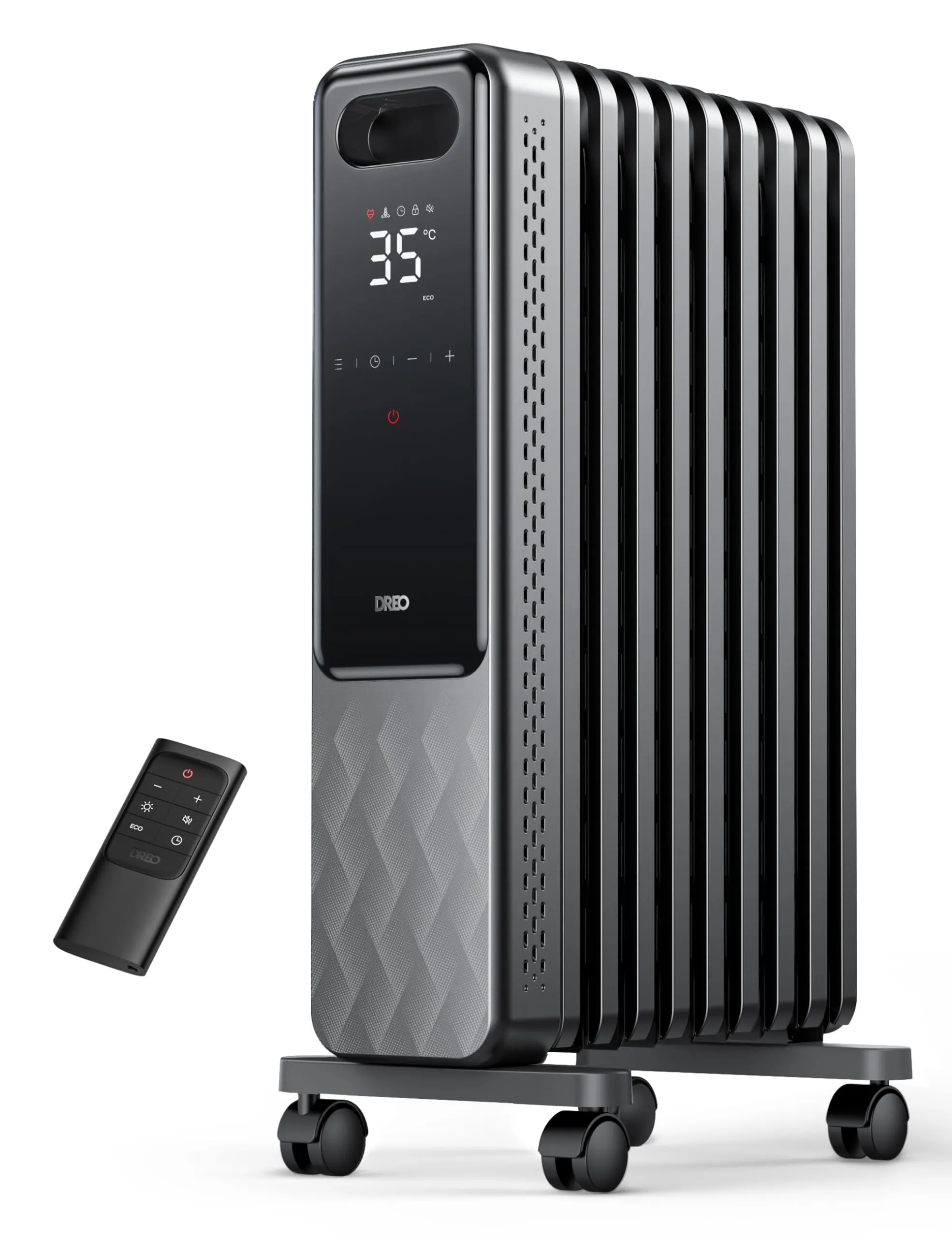 Dreo Electric Portable Space Oil Heater 9 Fins With Remote Control