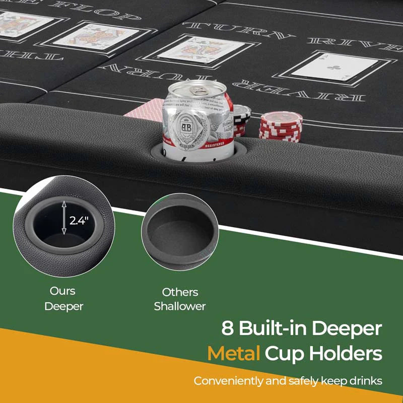 8-Player Foldable Poker Table, 72