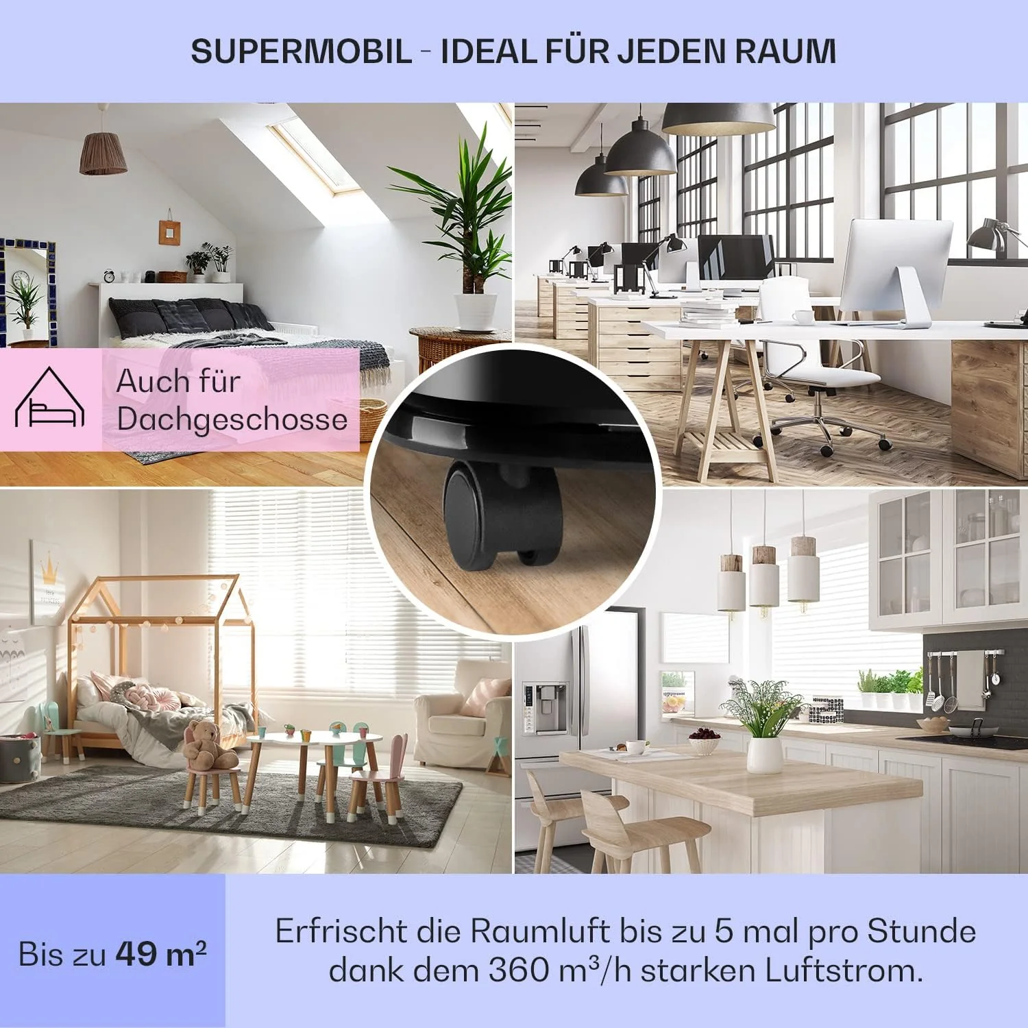 Klarstein Mobiele Airconditioner met Afvoerslang, 3-in-1 Airco met Ventilator & Luchtontvochtiger, Kleine & Draagbare Airco voor Thuis & op Kantoor, 10000 BTU AC met Laag Verbruik
