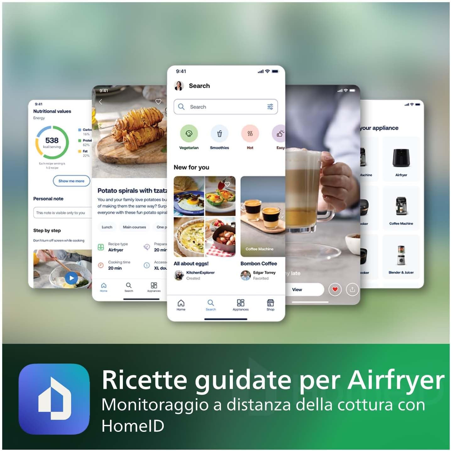 Airfryer Serie 5000 XXL, 7,2L (1,4Kg) - 6 porzioni, Friggitrice ad Aria 16-in-1, connessione Wifi, 90% di grassi in meno con Tecnologia Rapid Air, app HomeID. Bianco(HD9285/00)