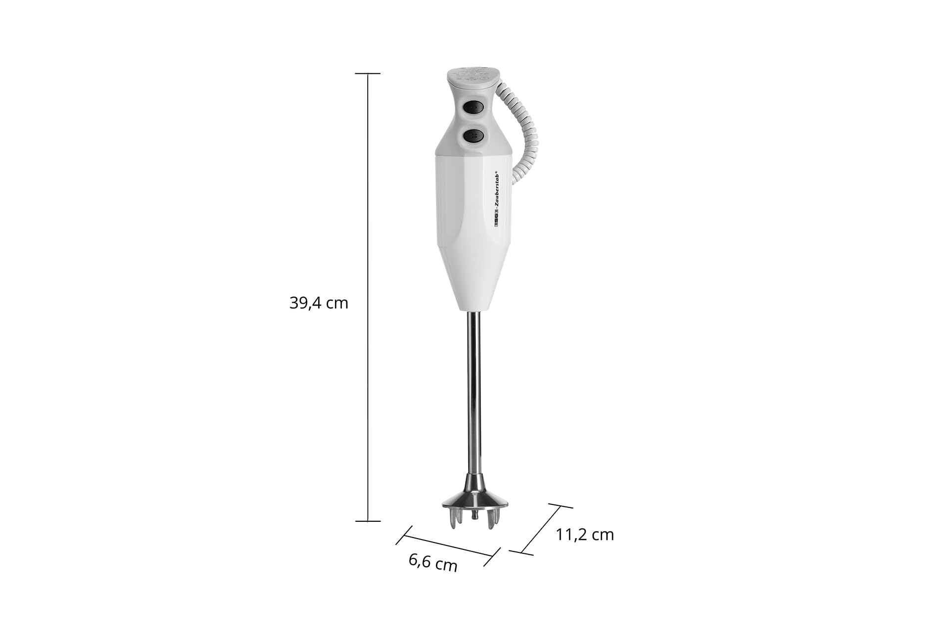 Stabmixer P 200 Profi mit Multimesser, Schlagscheibe und Quirlscheibe, 200 W, 2 Stufen bis 17.000 U/Min, weiß/grau