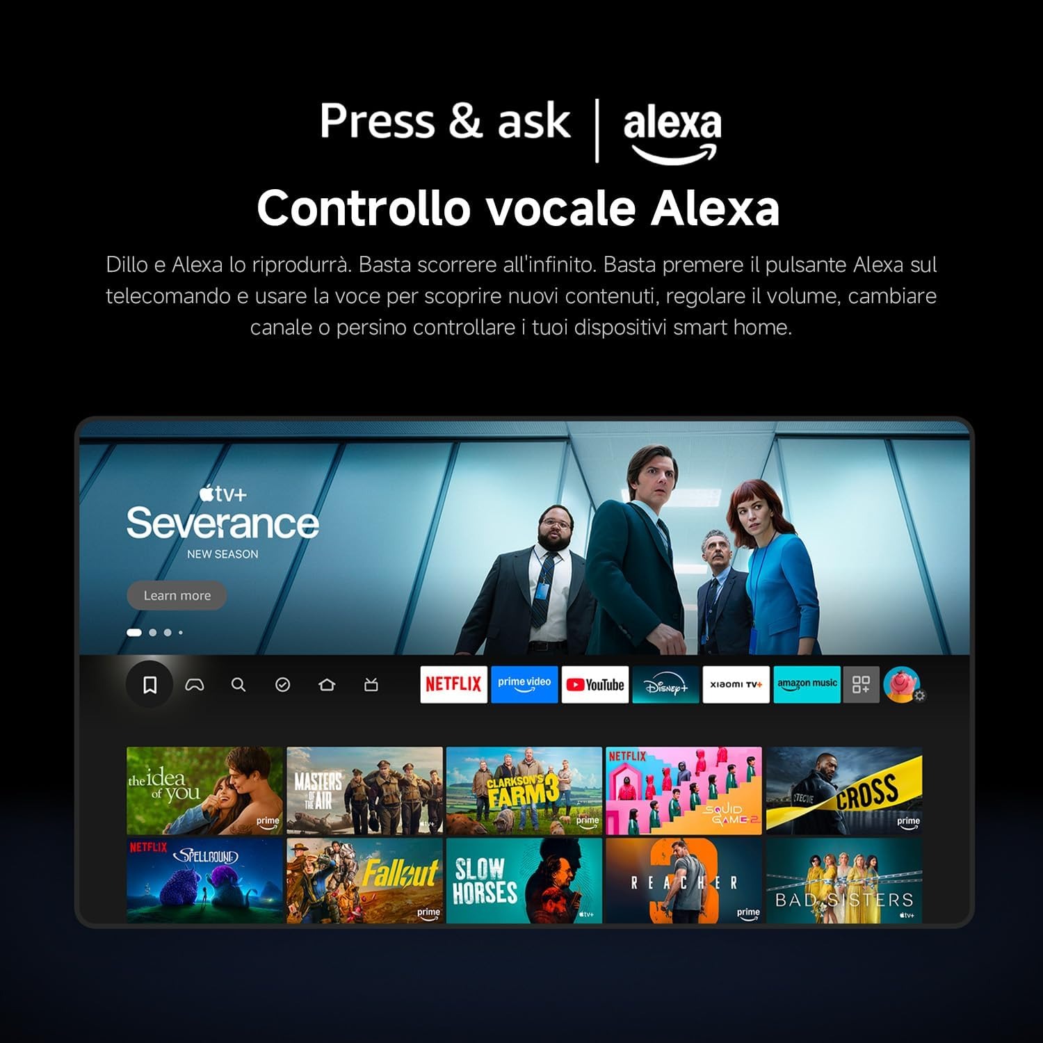 XIAOMI TV F Pro 32, 32 pollici (81 cm), QLED, Smart TV, Fire TV, Triple Tuner DVB-C/S/S2/T/T2,Dolby Audio, DTS Virtual:X, DTS-HD, Controllo Vocale Alexa, Compatibile con Apple AirPlay
