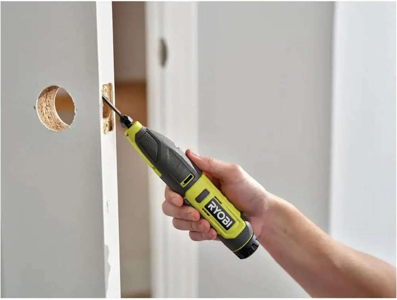 Power Carver Bundle with Ryobi Carver and Buho Tool Pouch, USB Lithium 2.0 Ah Battery and Charging Cable -  Wood Carving Tool - Includes Straight Chisel, U-Gouge and V-Gouge Blades