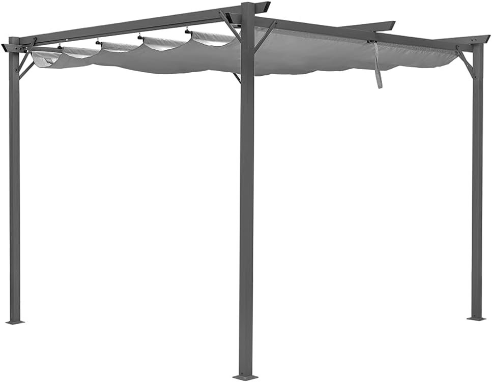 Pergola Gazebo 3 x 4 Metres with Waterproof Folding Tarpaulin and Rectangular Structure in High Density Stainless Steel, for Garden, Terrace and Commercial