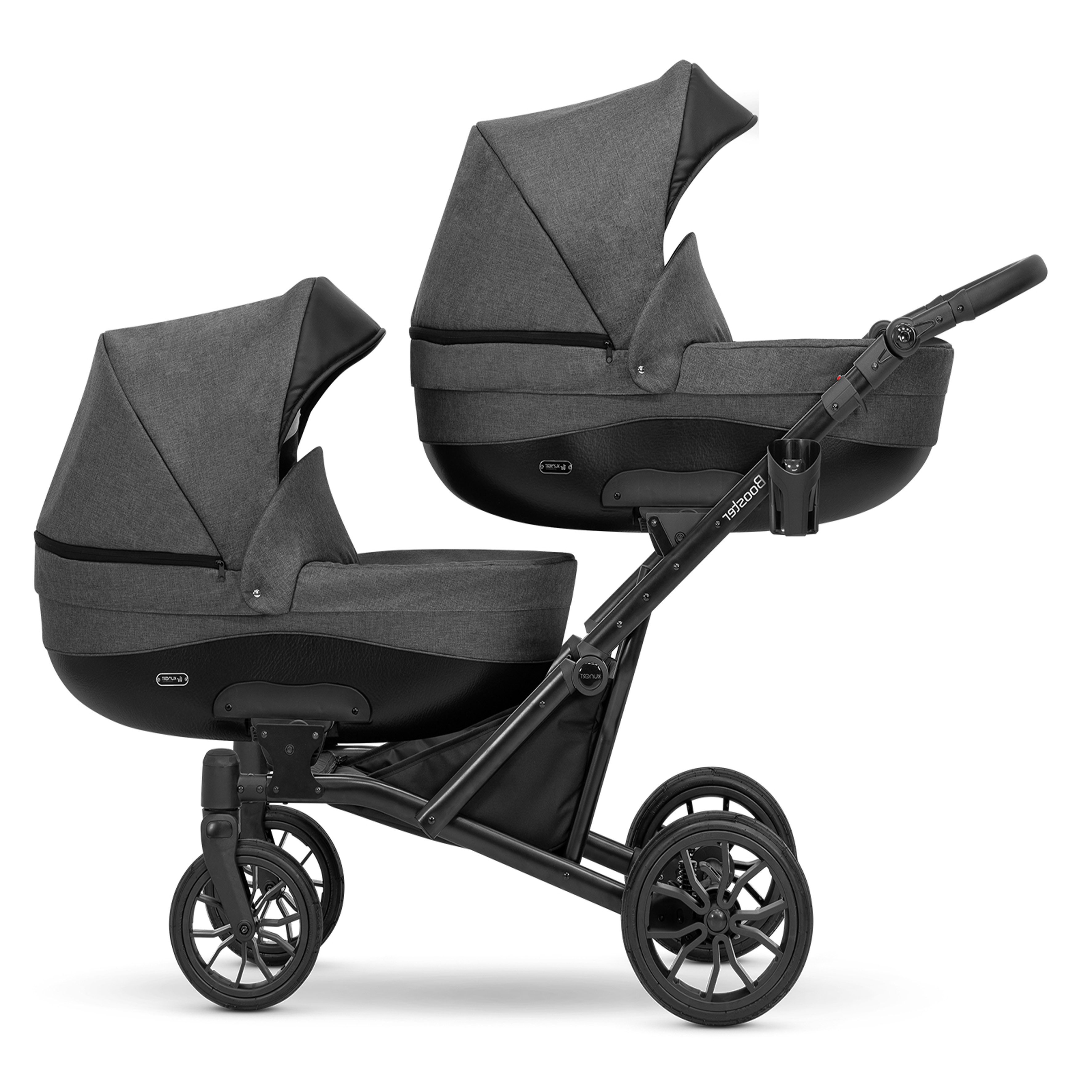 Zwillings-Kombikinderwagen Twin-Go 5 in 1 inkl. Sportsitze, Autositze und Iso Bases in 3 Farben