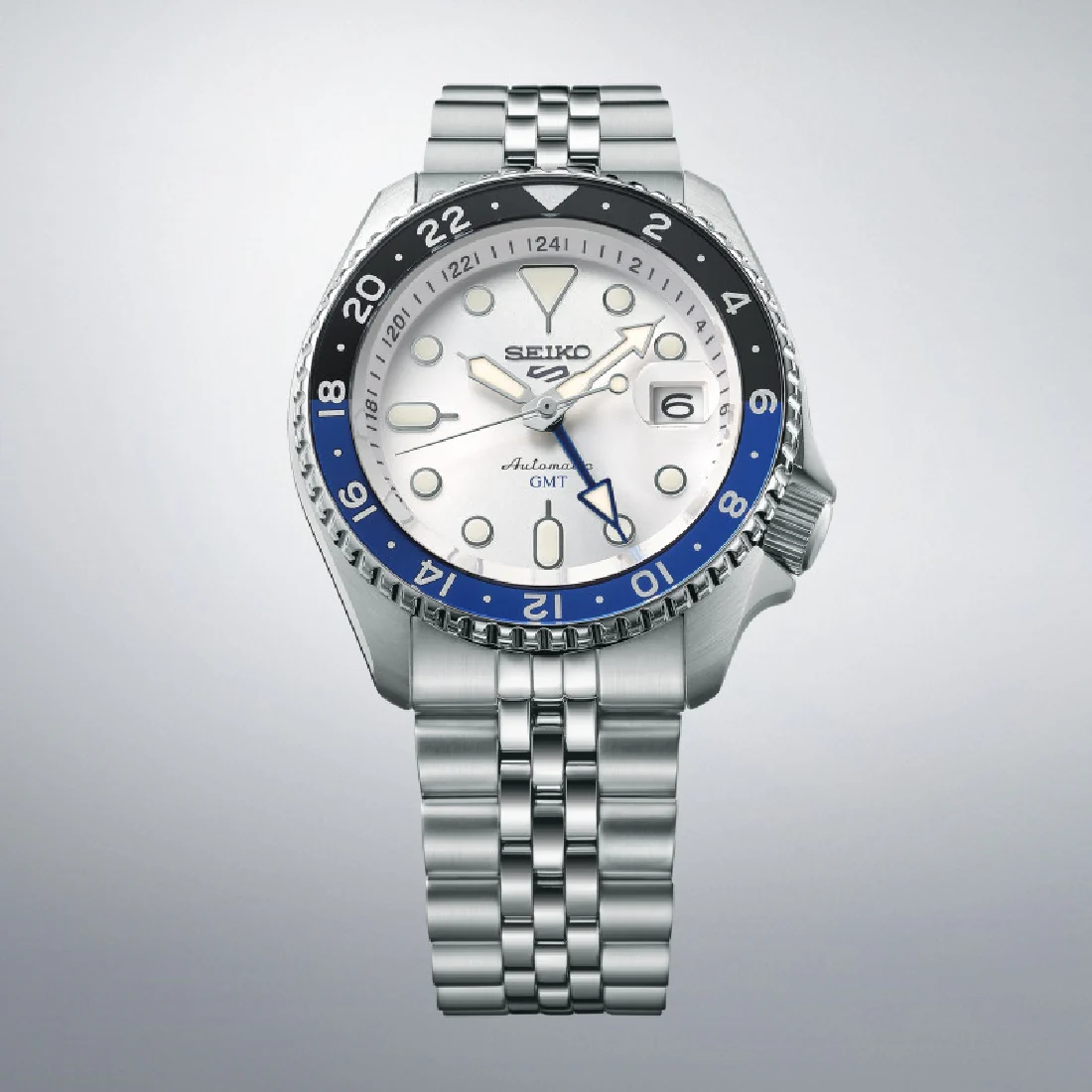Orologio Seiko 5 sports SSK033K1 GMT automatico bianco e blu