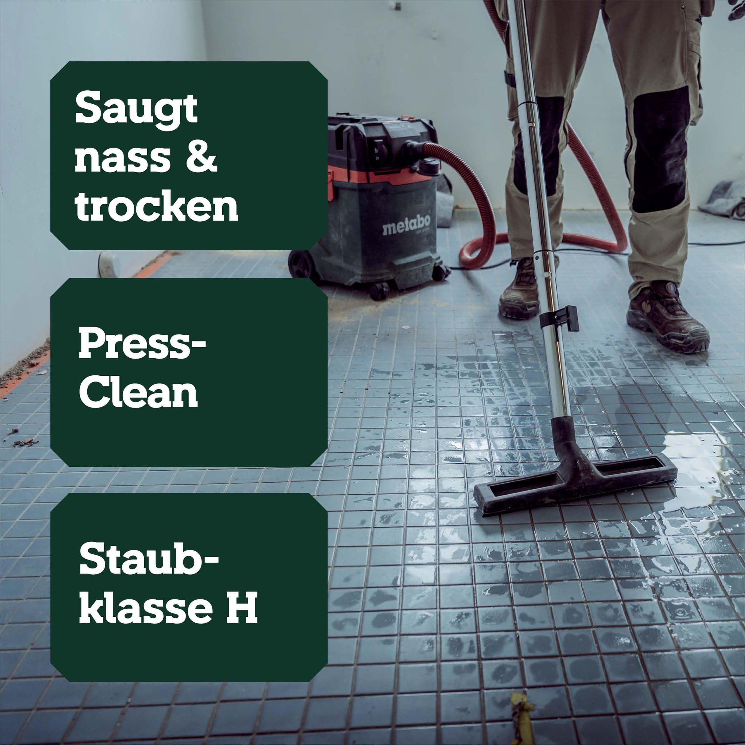 Nass-Trockensauger Staubklasse H ASA 30 H PC mit 1200 W, 8 m Kabel und Antistatik-Saugschlauch Quick
